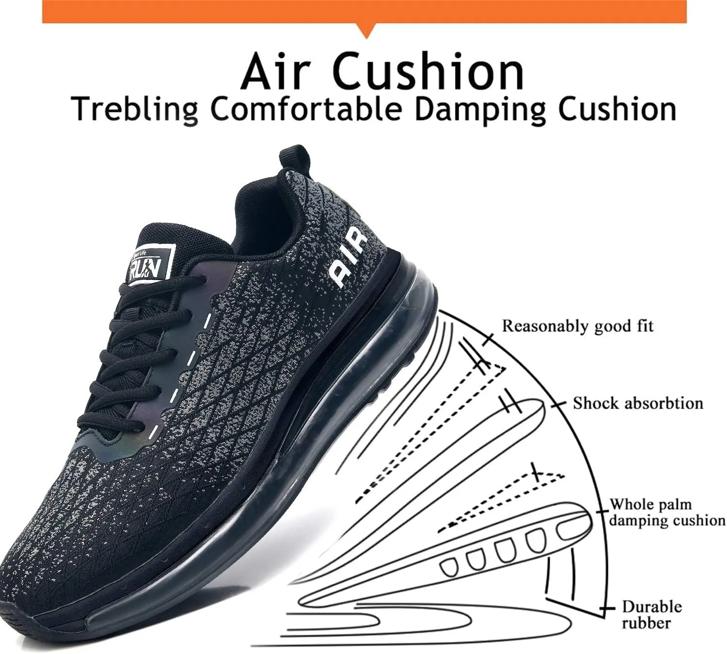 Axcone Mens Tennis Shoes Athletic Running Gym Jogging Air Cushion Workout Sneakers US7-US13