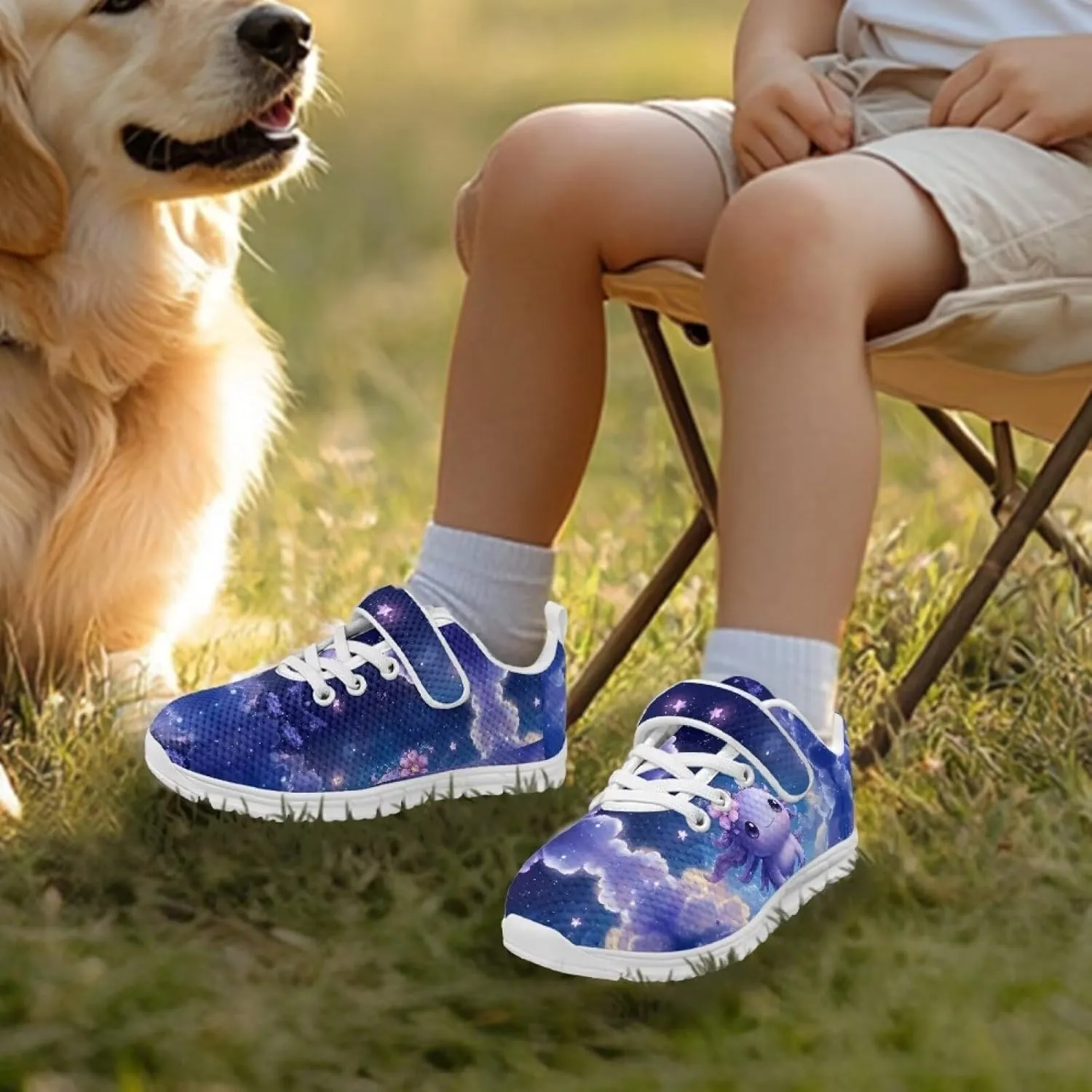 Axolotl Shoes Girls Tennis Shoes Cute Slip On Sneakers for Kids Gym Shoes