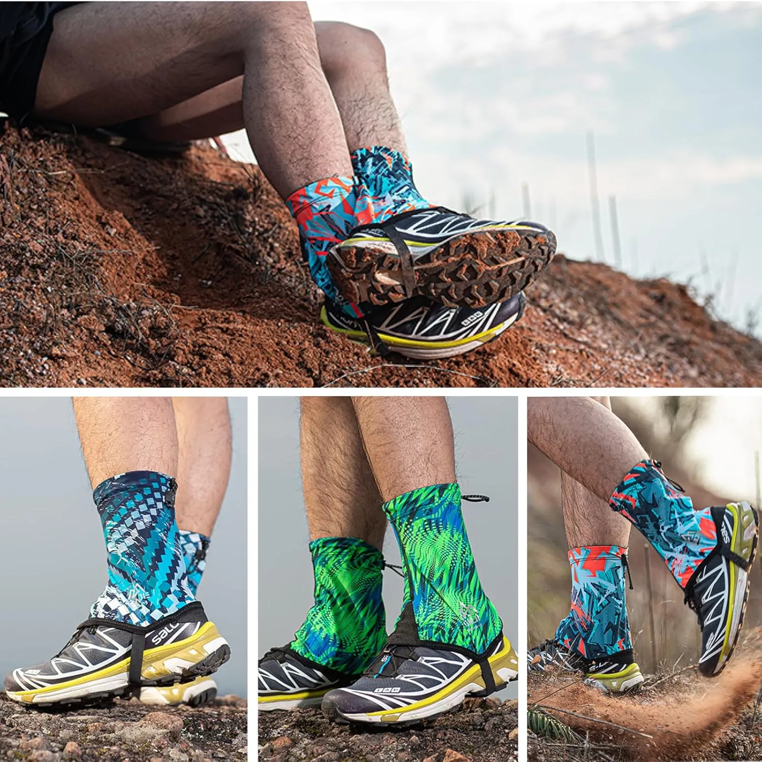 Azarxis Trail Gaiters Low Ankle Gators Shoes Boots Cover Breathable & Sand Protection for Men Women Running Triathlon Marathon Cycling Hiking Long Distance Backpacking Ourdoor Sports