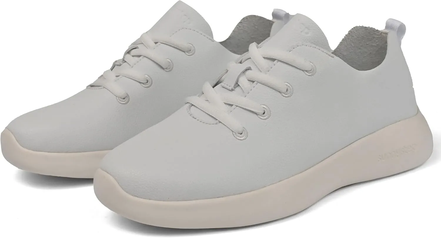 Balance Runner Comfortable Leather Sneakers for Women and Men, Non-Slip Arch Support Walking Shoes, Casual and Work Shoes for Women, Fashion Sneakers for Office, Black, White, Tan Running Shoes and Casual Shoes for All day