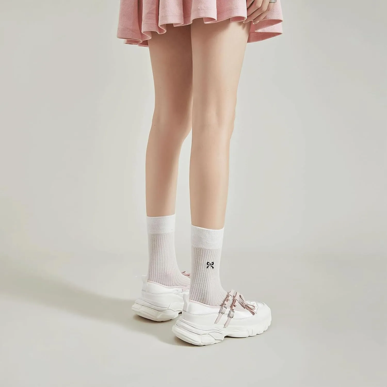 Ballet Sneakers for Woman Leather Trendy Wide Toe Buckle Bow Straps Ballerina Flats Fancy Cute Ballet Shoes 2025 Spring Summer Casual Dressy Walking Hiking Travel