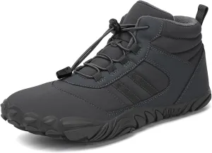 Barefoot Shoes Fur Lined Winter Mens Wide Toe Box Trail Runner Women Zero Drop Sole High top Walking Shoes Minimalist Outdoor Hiking Trekking Boots Sneakers