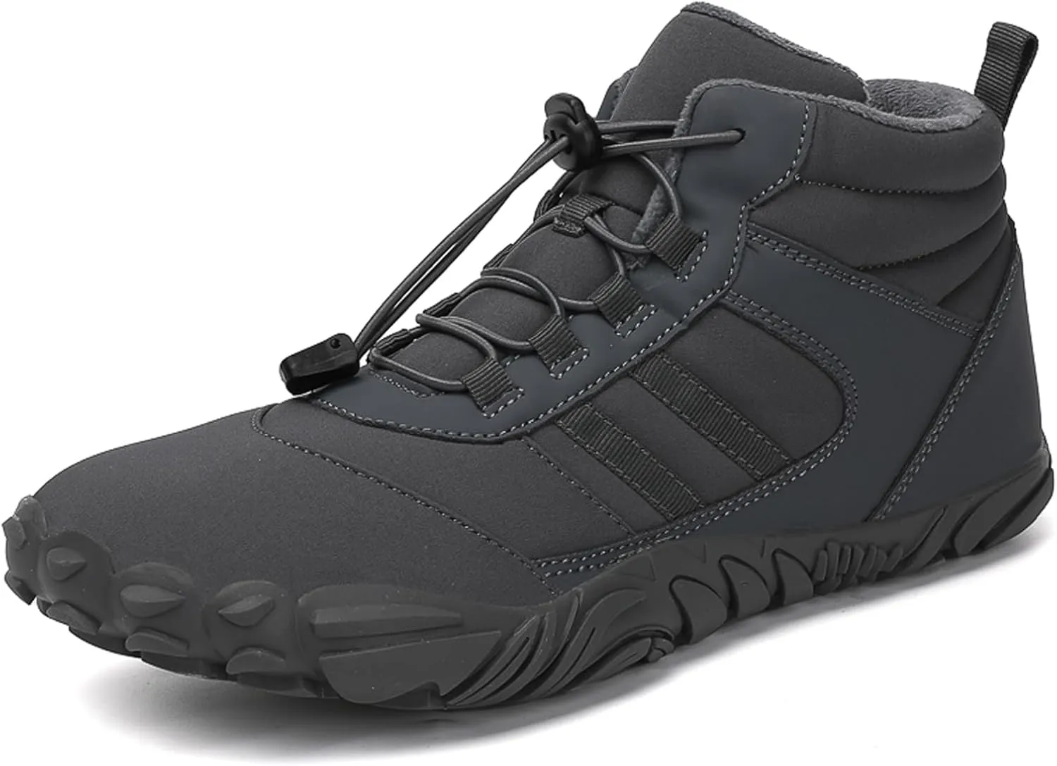 Barefoot Shoes Fur Lined Winter Mens Wide Toe Box Trail Runner Women Zero Drop Sole High top Walking Shoes Minimalist Outdoor Hiking Trekking Boots Sneakers