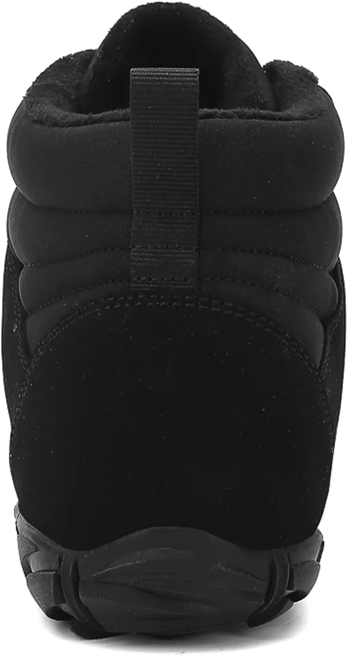 Barefoot Shoes Fur Lined Winter Mens Wide Toe Box Trail Runner Women Zero Drop Sole High top Walking Shoes Minimalist Outdoor Hiking Trekking Boots Sneakers