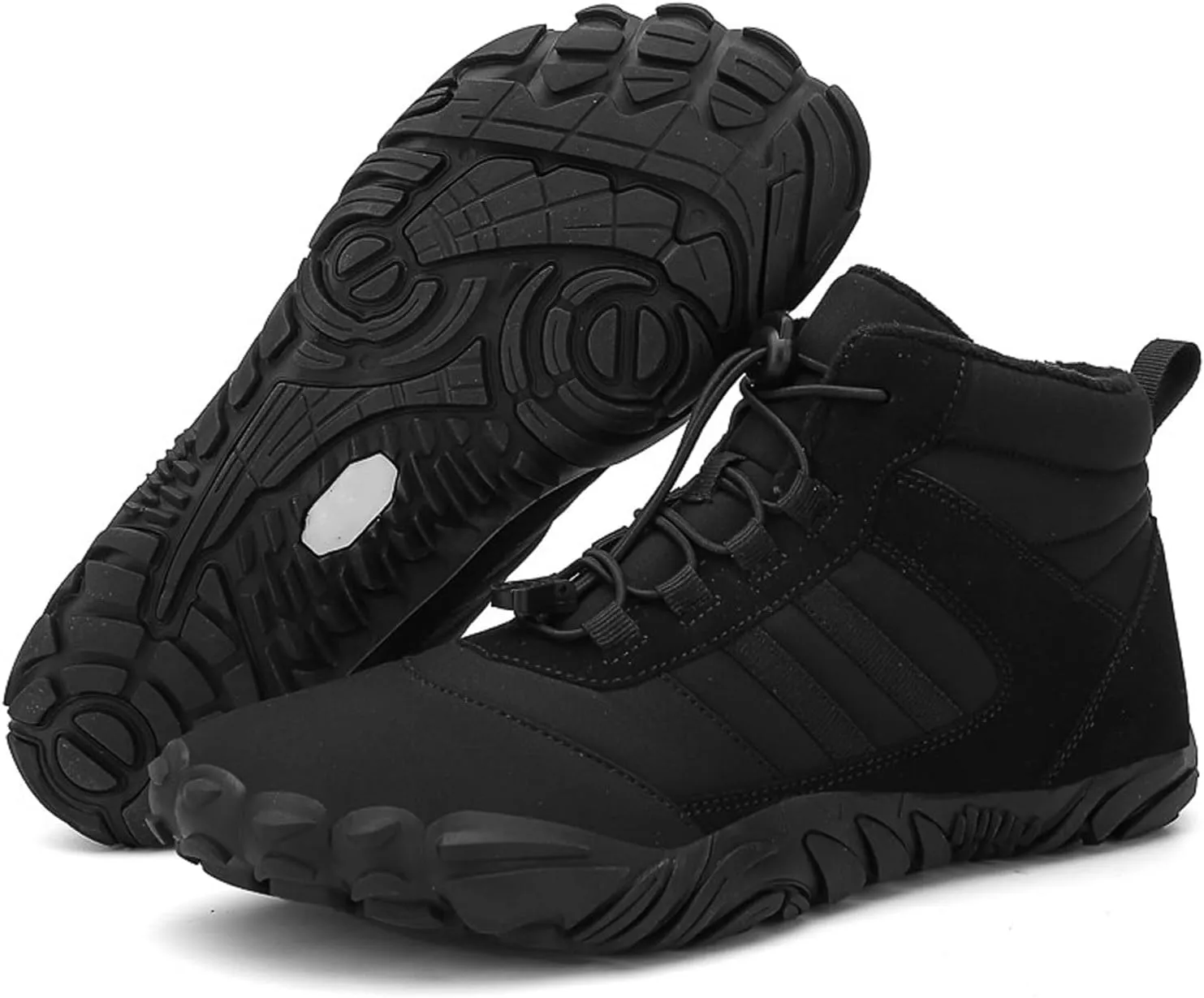 Barefoot Shoes Fur Lined Winter Mens Wide Toe Box Trail Runner Women Zero Drop Sole High top Walking Shoes Minimalist Outdoor Hiking Trekking Boots Sneakers