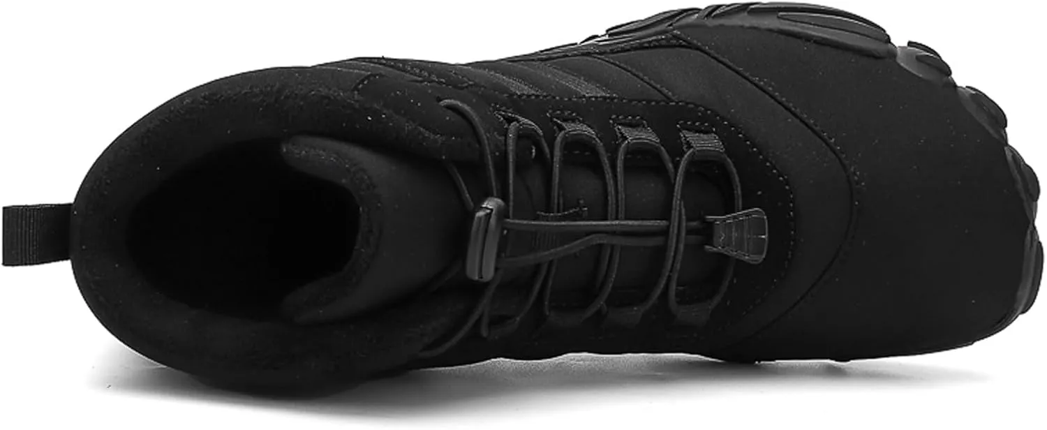 Barefoot Shoes Fur Lined Winter Mens Wide Toe Box Trail Runner Women Zero Drop Sole High top Walking Shoes Minimalist Outdoor Hiking Trekking Boots Sneakers