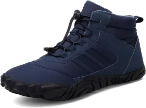 Barefoot Shoes Fur Lined Winter Mens Wide Toe Box Trail Runner Women Zero Drop Sole High top Walking Shoes Minimalist Outdoor Hiking Trekking Boots Sneakers