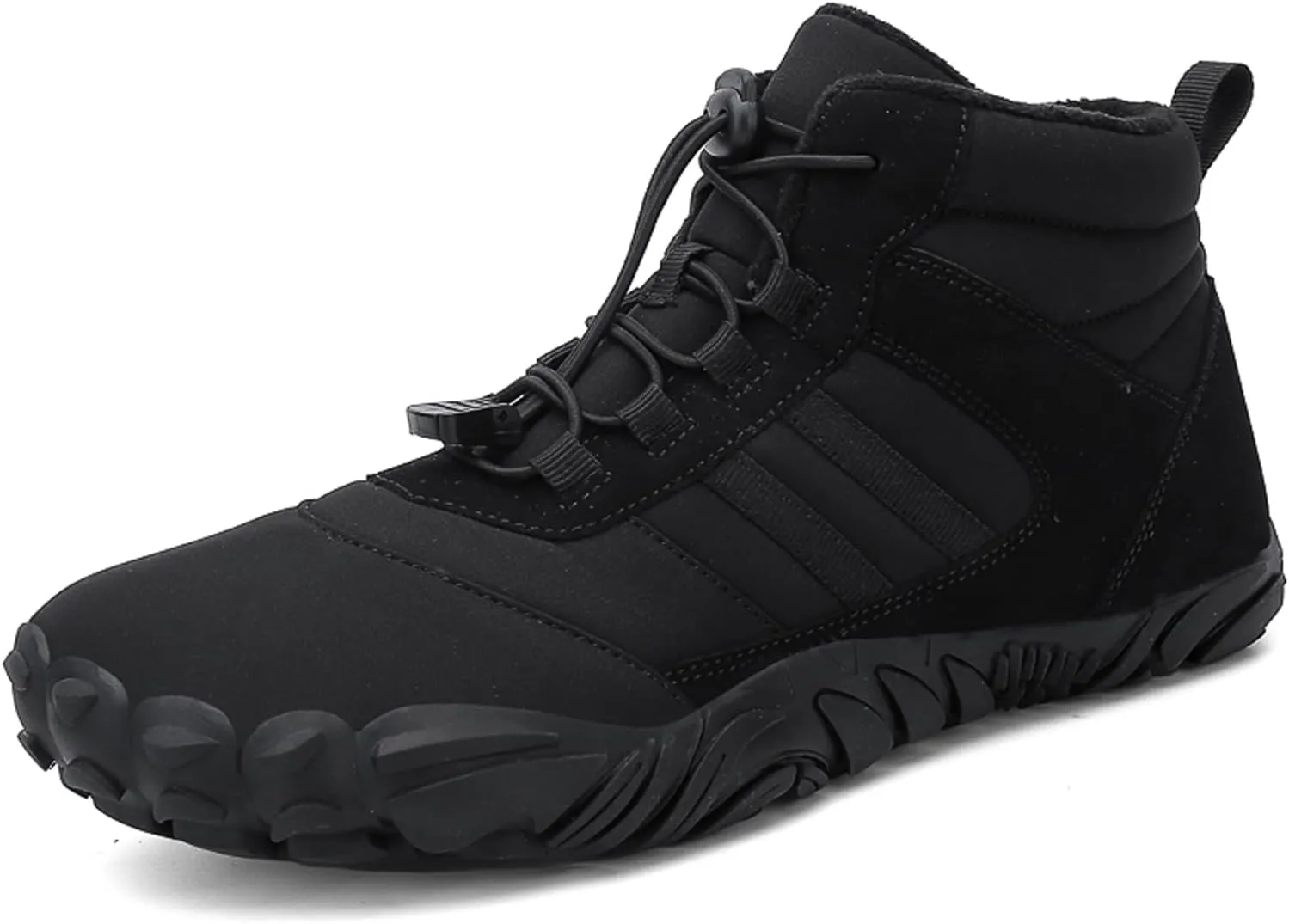 Barefoot Shoes Fur Lined Winter Mens Wide Toe Box Trail Runner Women Zero Drop Sole High top Walking Shoes Minimalist Outdoor Hiking Trekking Boots Sneakers