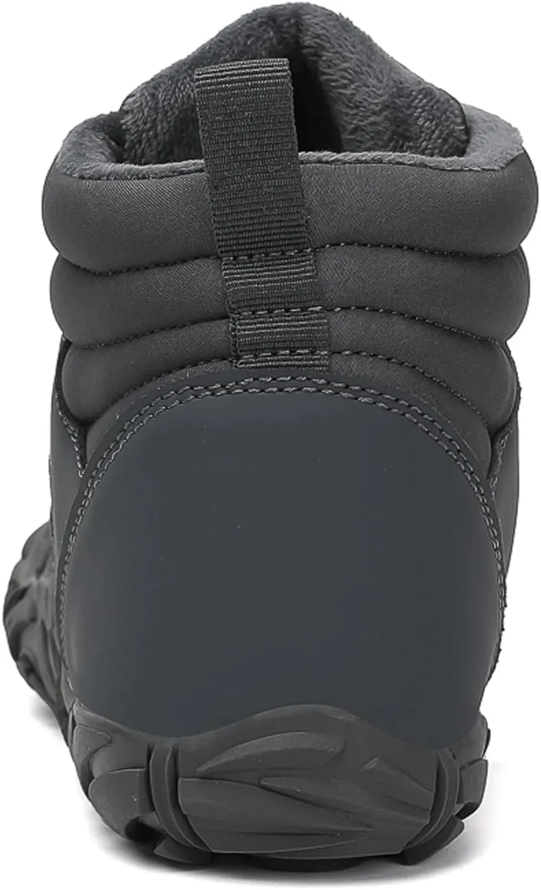 Barefoot Shoes Fur Lined Winter Mens Wide Toe Box Trail Runner Women Zero Drop Sole High top Walking Shoes Minimalist Outdoor Hiking Trekking Boots Sneakers