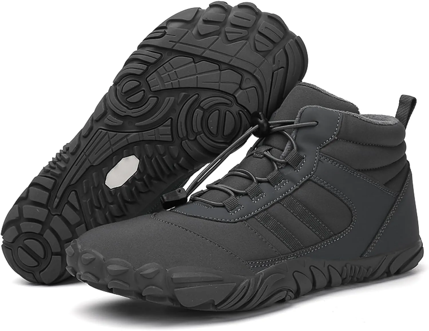 Barefoot Shoes Fur Lined Winter Mens Wide Toe Box Trail Runner Women Zero Drop Sole High top Walking Shoes Minimalist Outdoor Hiking Trekking Boots Sneakers