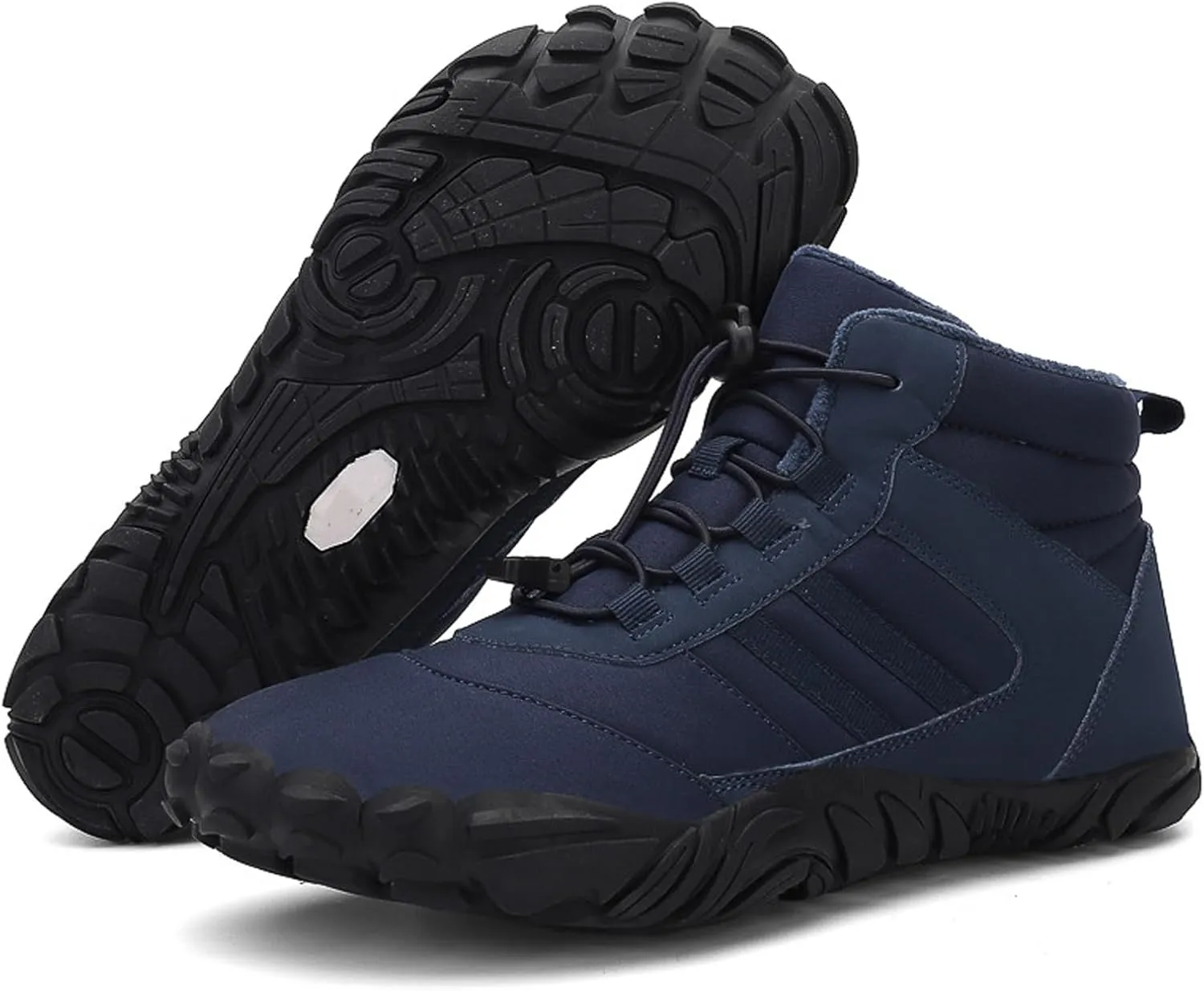 Barefoot Shoes Fur Lined Winter Mens Wide Toe Box Trail Runner Women Zero Drop Sole High top Walking Shoes Minimalist Outdoor Hiking Trekking Boots Sneakers