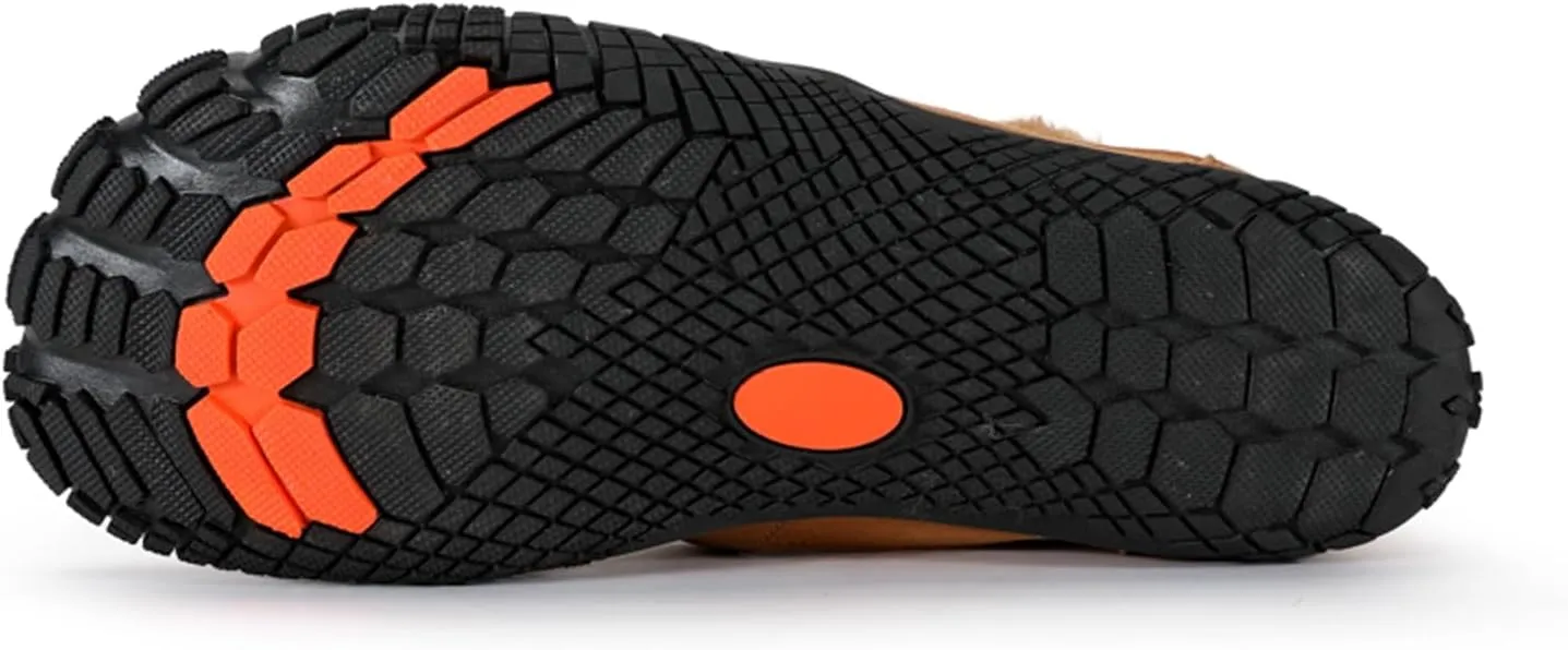 Barefoot Shoes Fur Lined Winter Mens Wide Toe Box Trail Runner Women Zero Drop Sole High top Walking Shoes Minimalist Outdoor Hiking Trekking Boots Sneakers