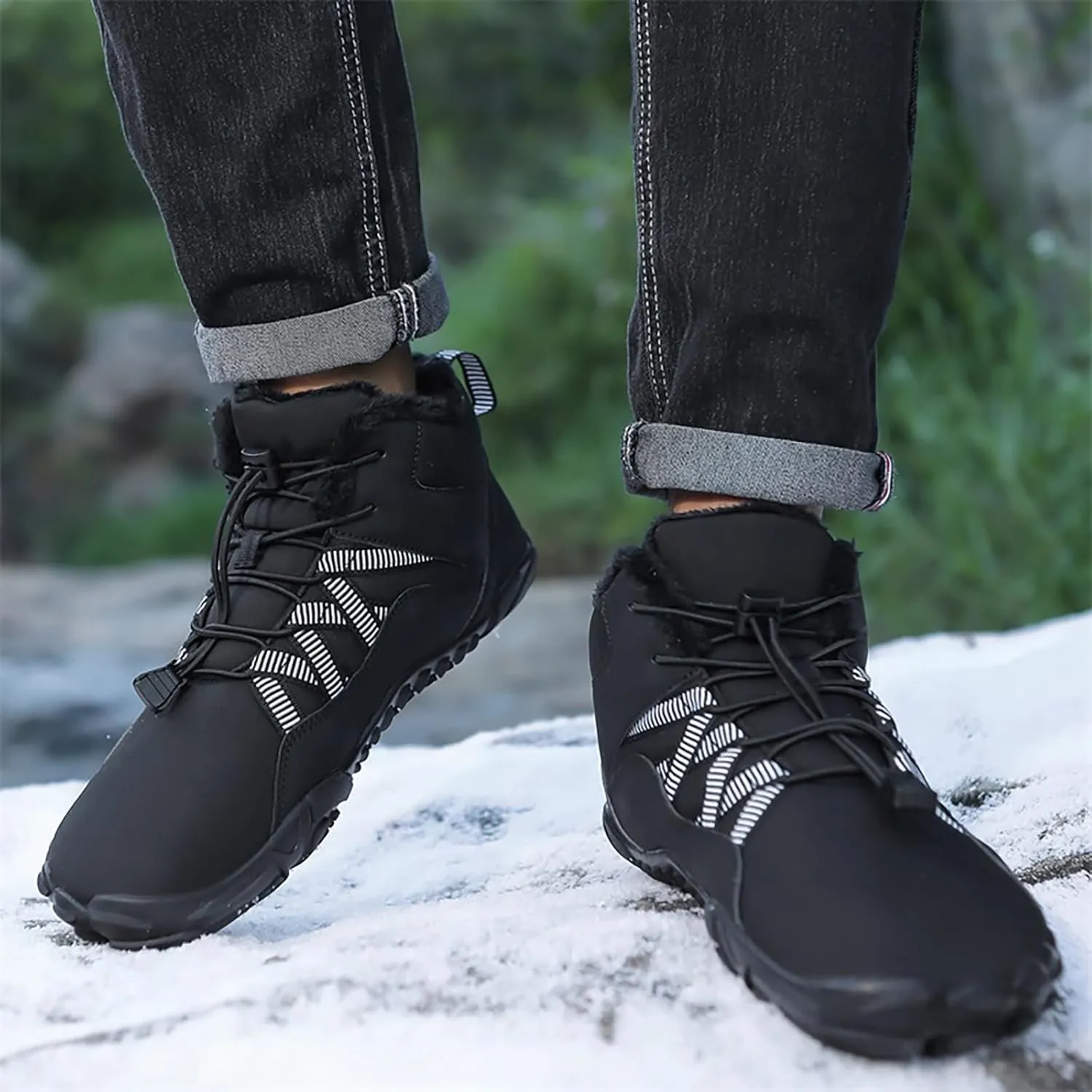 Barefoot Shoes Men Women Wide Toe Box Winter Cross Trainer Minimalist Zero Drop Sole Cotton Boots Sneakers