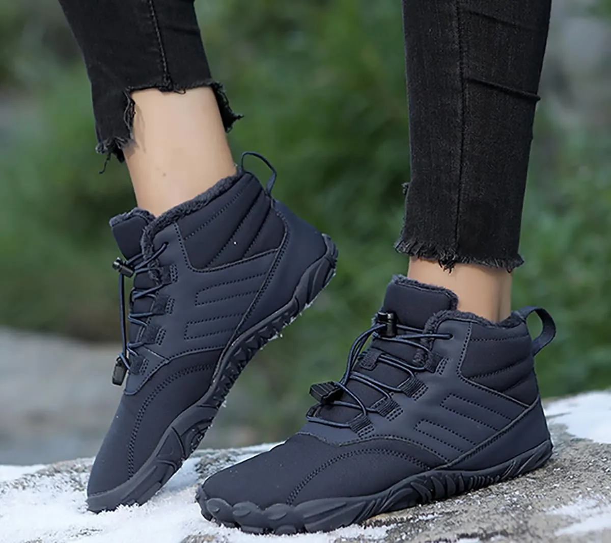 Barefoot Shoes Men Women Wide Toe Box Winter Cross Trainer Minimalist Zero Drop Sole Cotton Boots Sneakers