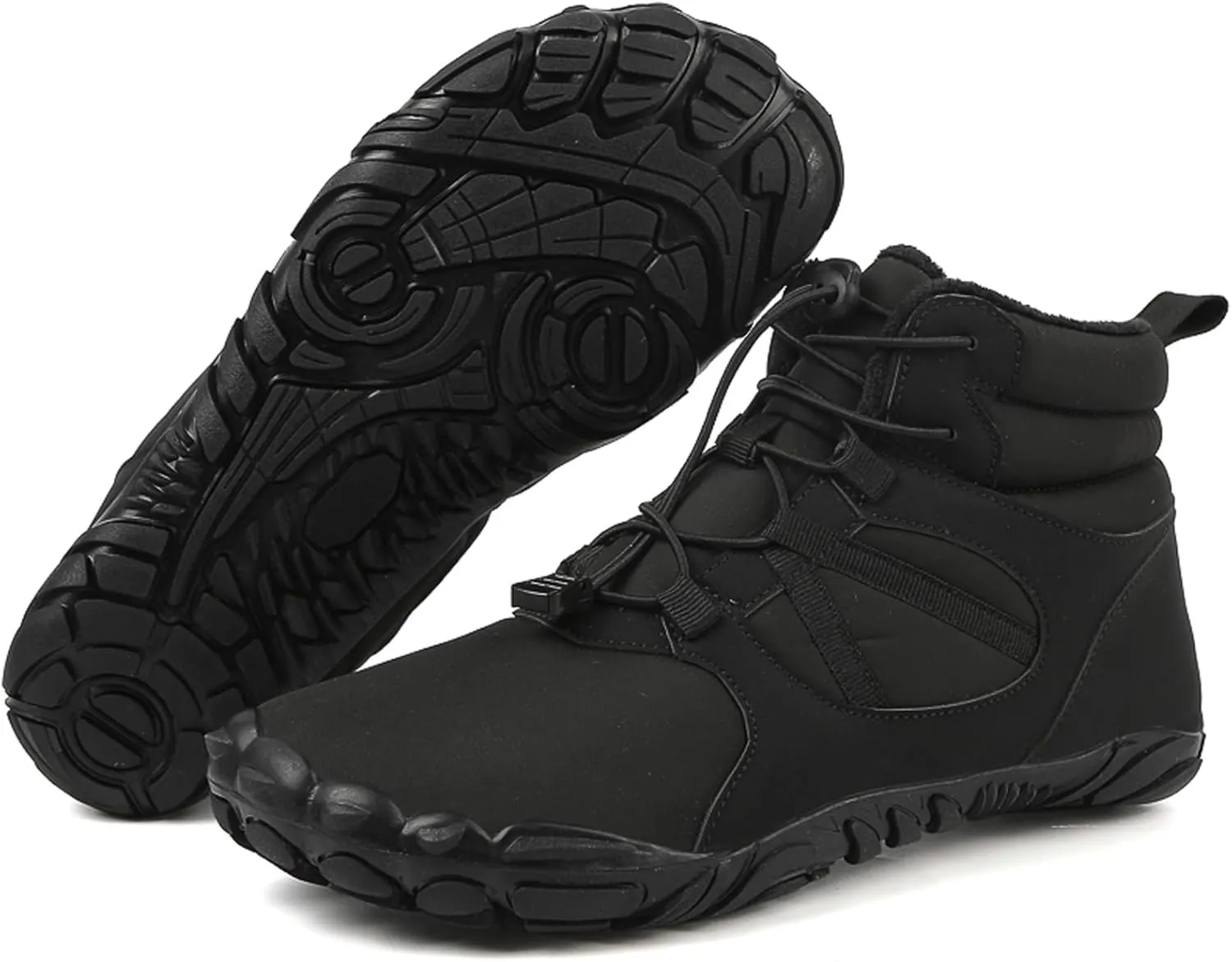 Barefoot Shoes Mens Womens Winter Warm Wide Toe Box Minimalist Zero Drop Outdoor Sole High-top Walking Shoes Snow Boots