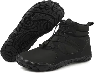 Barefoot Shoes Mens Womens Winter Warm Wide Toe Box Minimalist Zero Drop Outdoor Sole High-top Walking Shoes Snow Boots