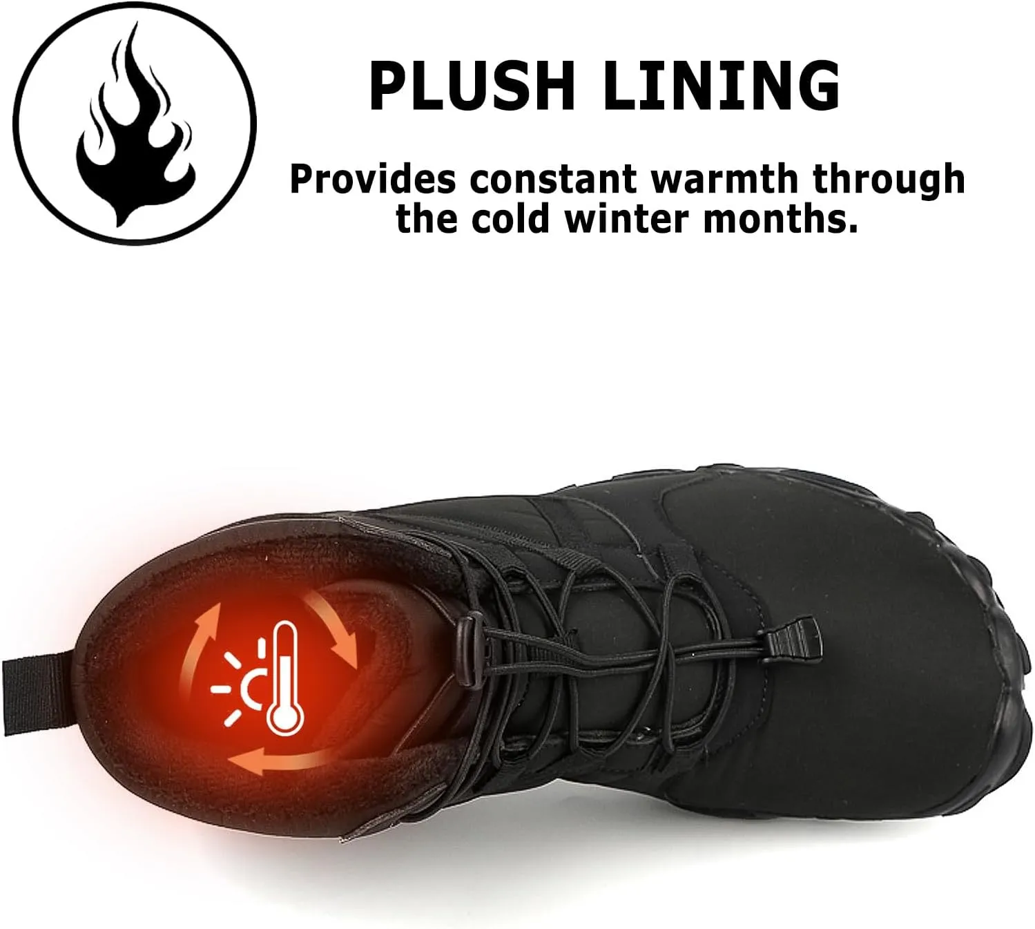 Barefoot Shoes Mens Womens Winter Warm Wide Toe Box Minimalist Zero Drop Outdoor Sole High-top Walking Shoes Snow Boots