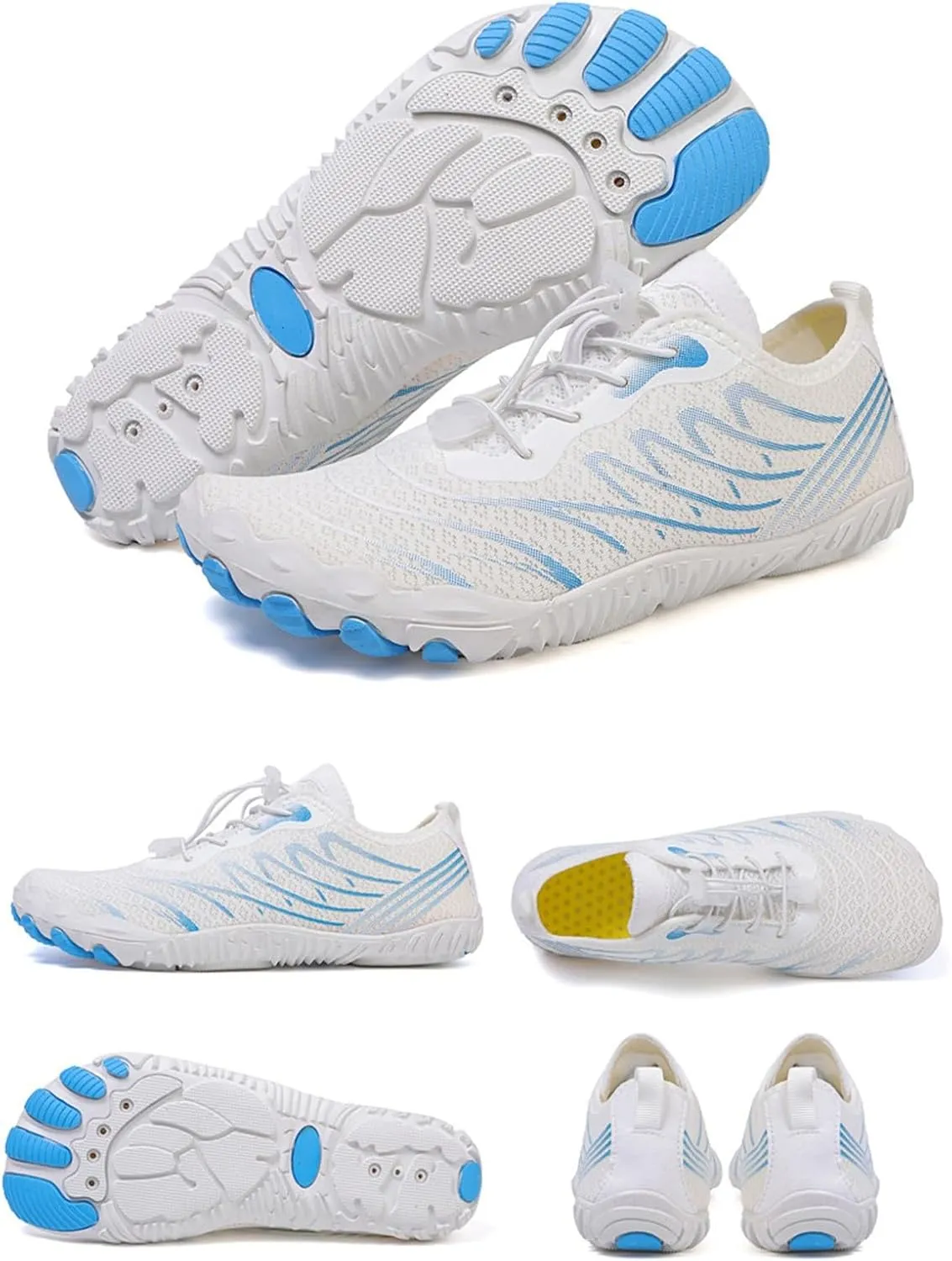 Barefoot Shoes Unisex Couples Breathable Wide Toe Non Slip Quick Drying Water Footwear Lightweight Breathable Comfy Beach Shoes for Men Women Summer Hiking Sneakers Thick Sole Indoor Yoga Sports Shoe