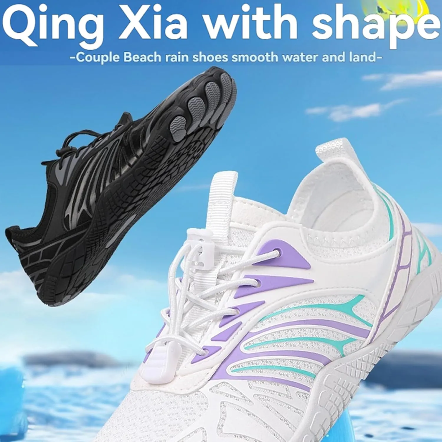 Barefoot Shoes Women Men Non Slip Wide Toe Box Waterproof Running Sneakers Athletic Workout Couple Shoe Hiking Travel Fishing Grounded Footwear Unisex Outdoor Casual Zero Drop Sneaker