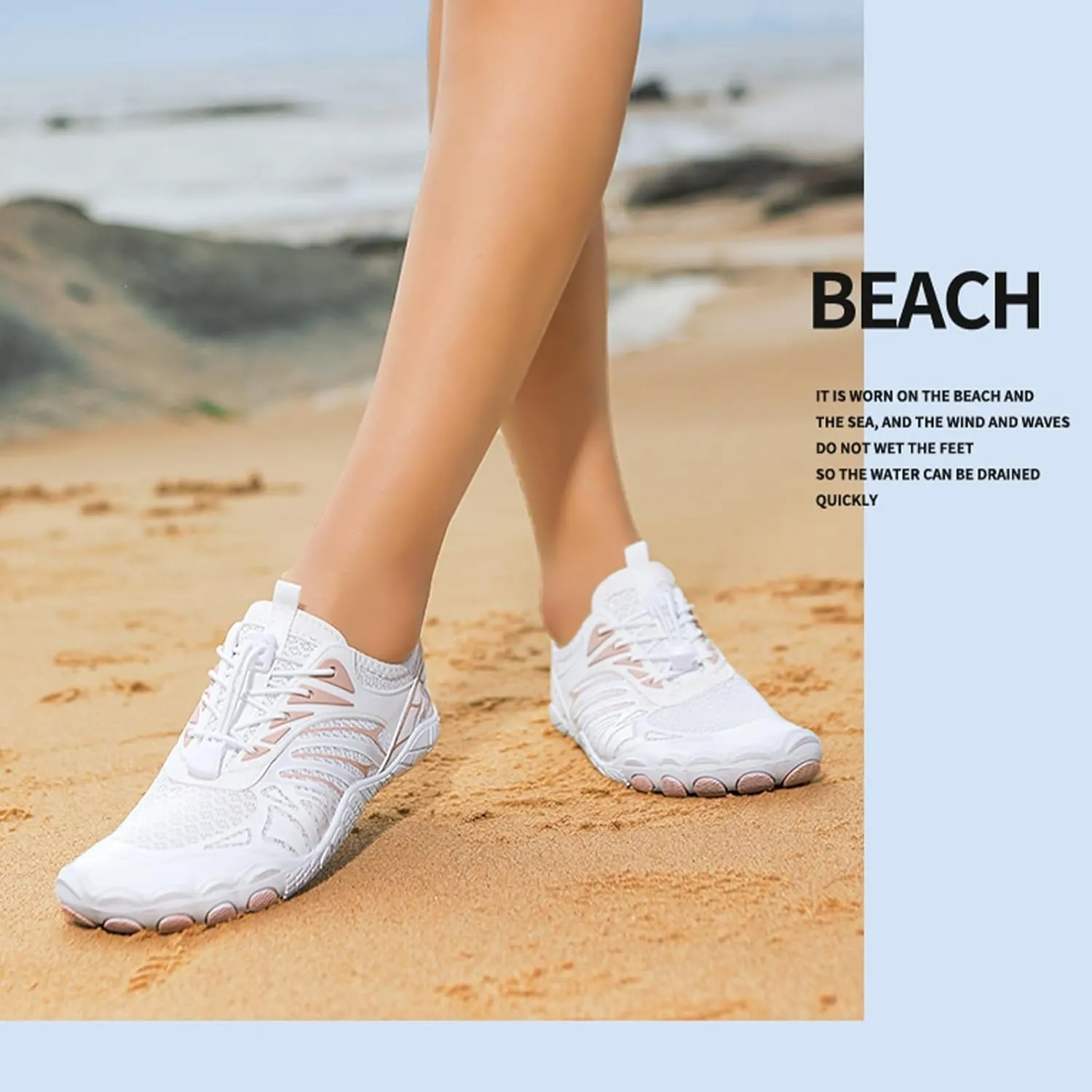 Barefoot Shoes Women Men Non Slip Wide Toe Box Waterproof Running Sneakers Athletic Workout Couple Shoe Hiking Travel Fishing Grounded Footwear Unisex Outdoor Casual Zero Drop Sneaker