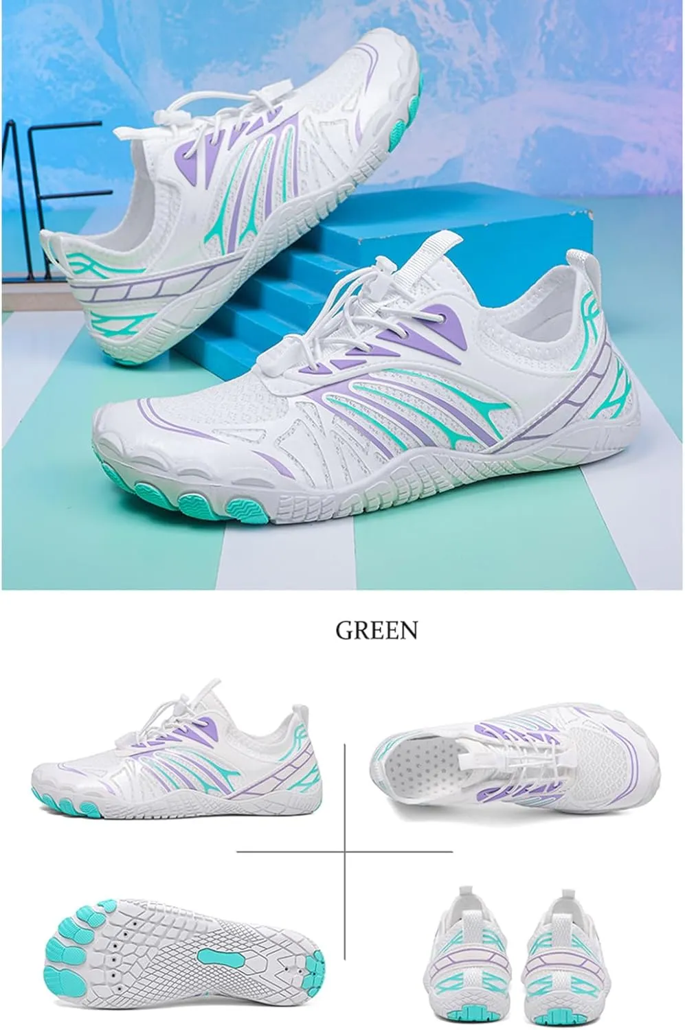 Barefoot Shoes Women Men Non Slip Wide Toe Box Waterproof Running Sneakers Athletic Workout Couple Shoe Hiking Travel Fishing Grounded Footwear Unisex Outdoor Casual Zero Drop Sneaker