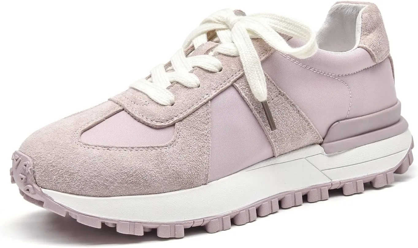 BEAU TODAY Womens Platform Sneakers, Fashion Chunky Platform Sneakers for Women, Retro Casual Walking Tennis Shoes