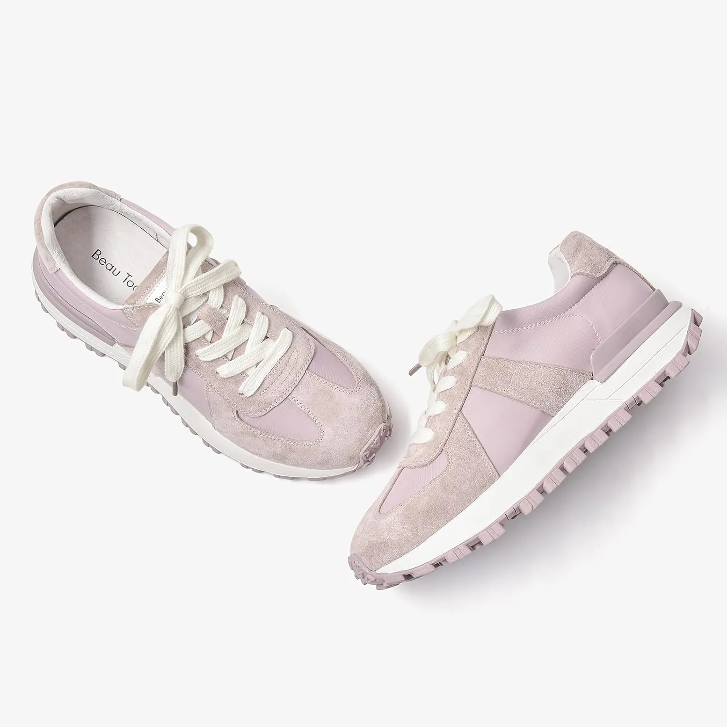 BEAU TODAY Womens Platform Sneakers, Fashion Chunky Platform Sneakers for Women, Retro Casual Walking Tennis Shoes
