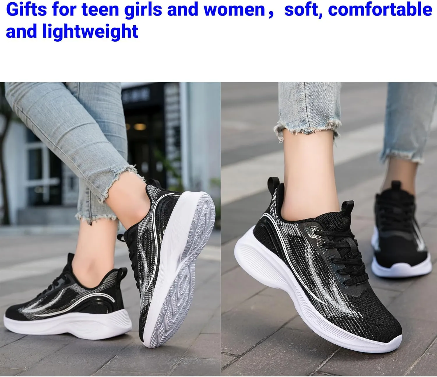 Beita Womens Running Shoes Non Slip Walking Sneakers Breathable Sports Shoes for Gym Travel Work