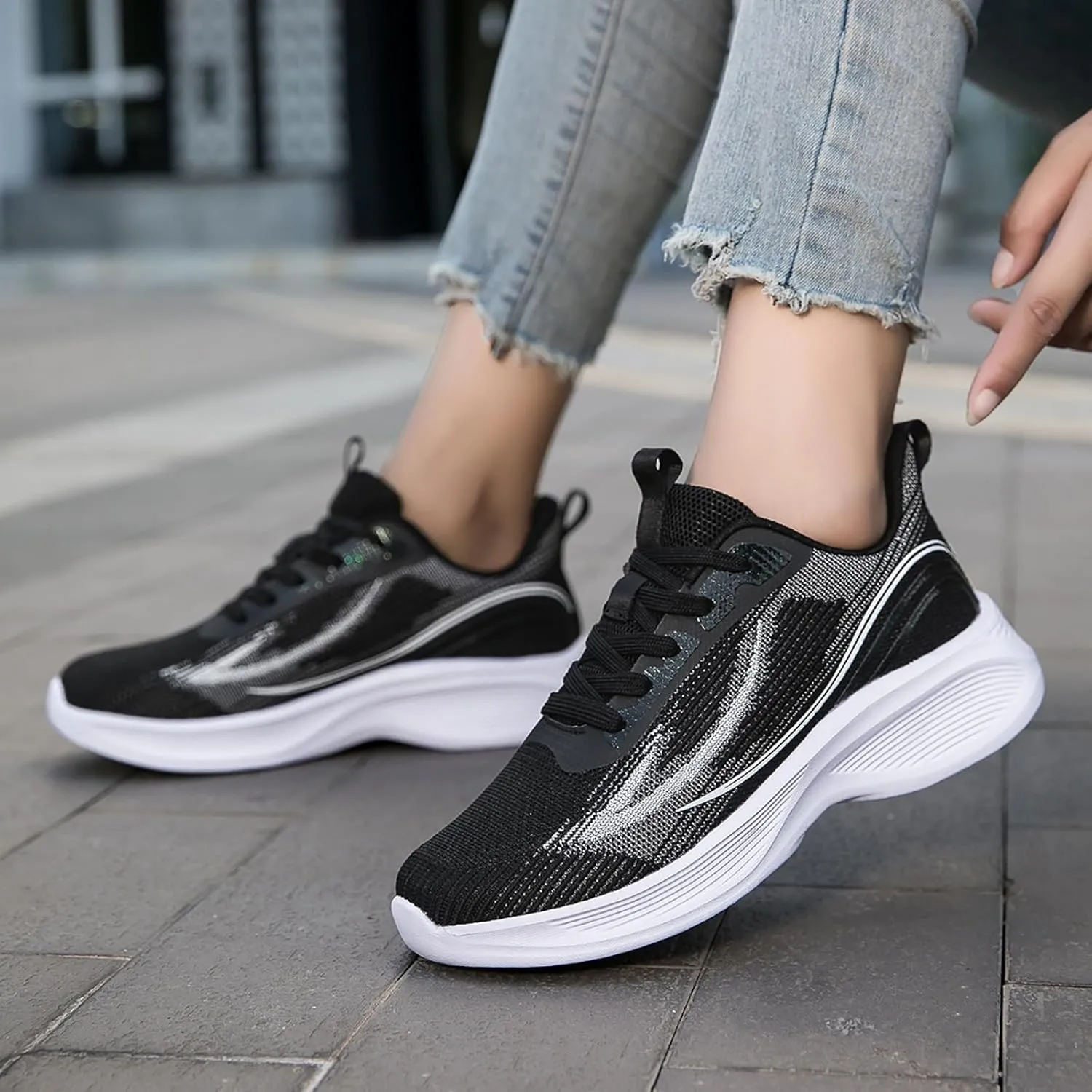 Beita Womens Running Shoes Non Slip Walking Sneakers Breathable Sports Shoes for Gym Travel Work