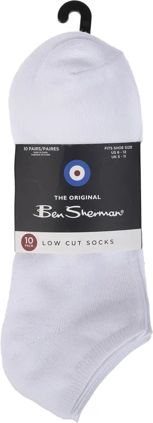 Ben Sherman Men’s Low Cut Socks - 10 PK Soft, Breathable Comfort Fit, No Show Socks