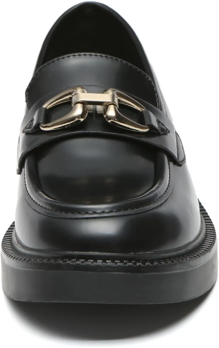 Bernal Loafers for Women Chunky Platform Penny Loafers Fashion Slip On School Shoes Work Shoes with Buckle