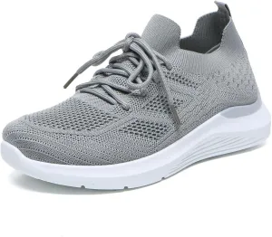 Bernal Sneakers for Women Casual Mesh Breathable Lace Up Walking Shoes Lightweight Non Slip Tennis Gym Workout Shopping Shoes
