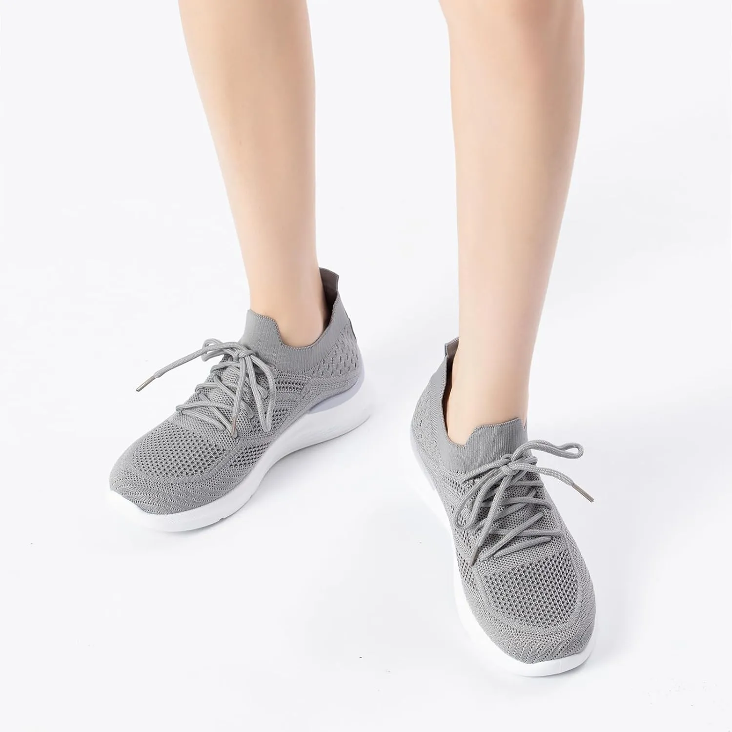 Bernal Sneakers for Women Casual Mesh Breathable Lace Up Walking Shoes Lightweight Non Slip Tennis Gym Workout Shopping Shoes