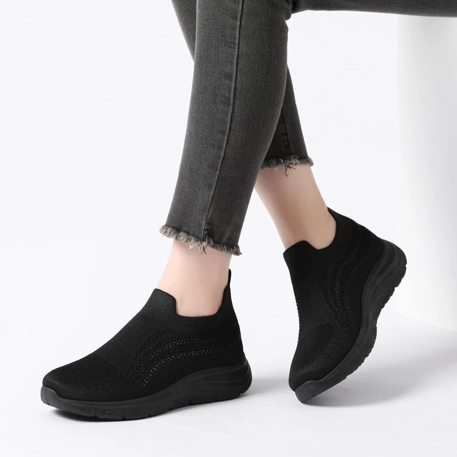 Bernal Women's Walking Shoes Casual Lace Up Lightweight Work Shoes Fashion Breathable Rhinestone Sparkle Sneakers Workout Gym Shoes