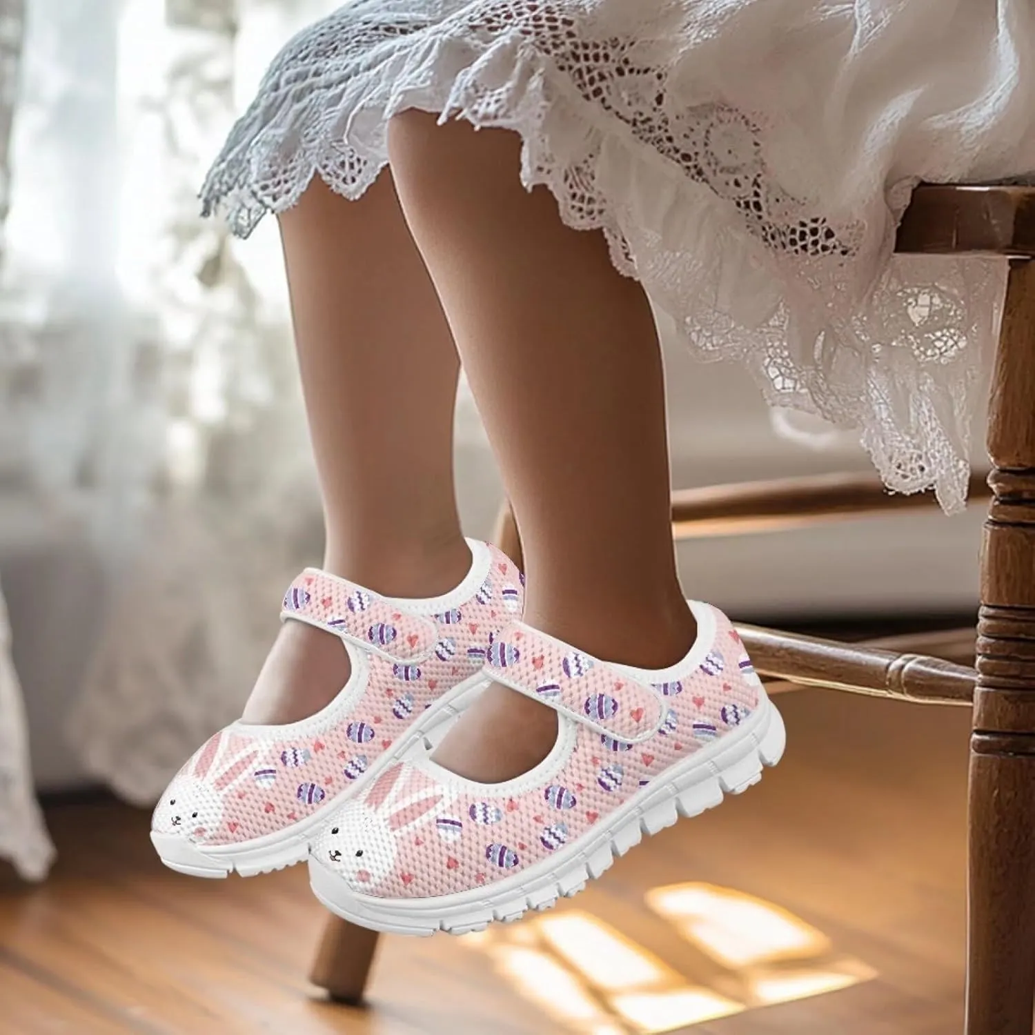 BIGCARJOB Little Girls Mary Janes Shoes Flats Running Shoes Slip-on Athletic Gym Shoes