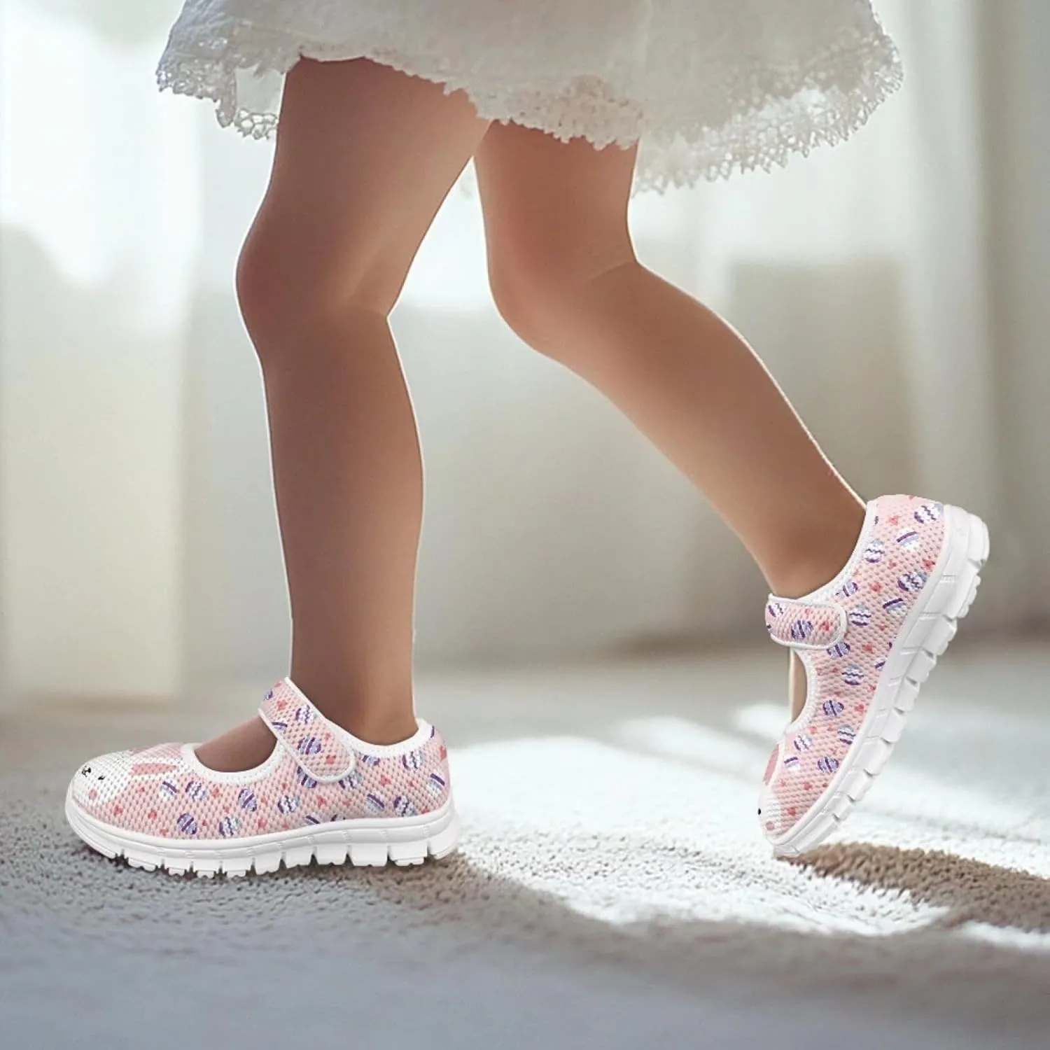 BIGCARJOB Little Girls Mary Janes Shoes Flats Running Shoes Slip-on Athletic Gym Shoes