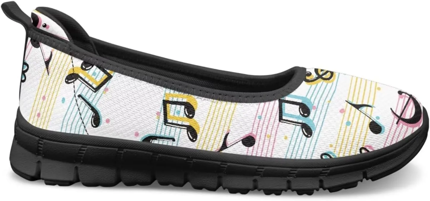 Binienty Women's Comfy Slip-On Walking Shoes Wide Toe Box Elasticity Knit Loafers with Arch Support