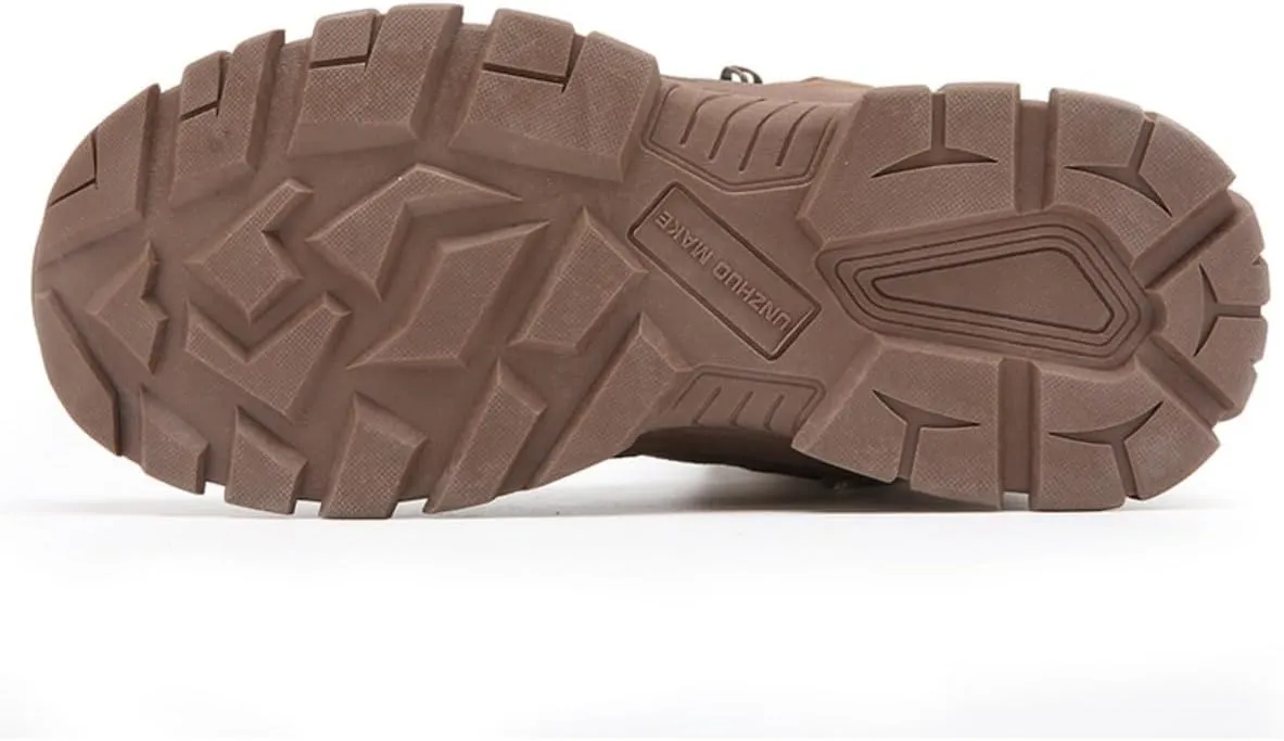 Bitiger Men's Combat Boots with Side Zipper Velcro and Casual Outdoor Mountaineering Trekking Commando Tactical Boots