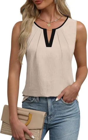 Blooming Jelly Womens Tank Top Summer Business Casual Spring Sleeveless Outfits 2025 Basic Trendy Dressy Work Shirt