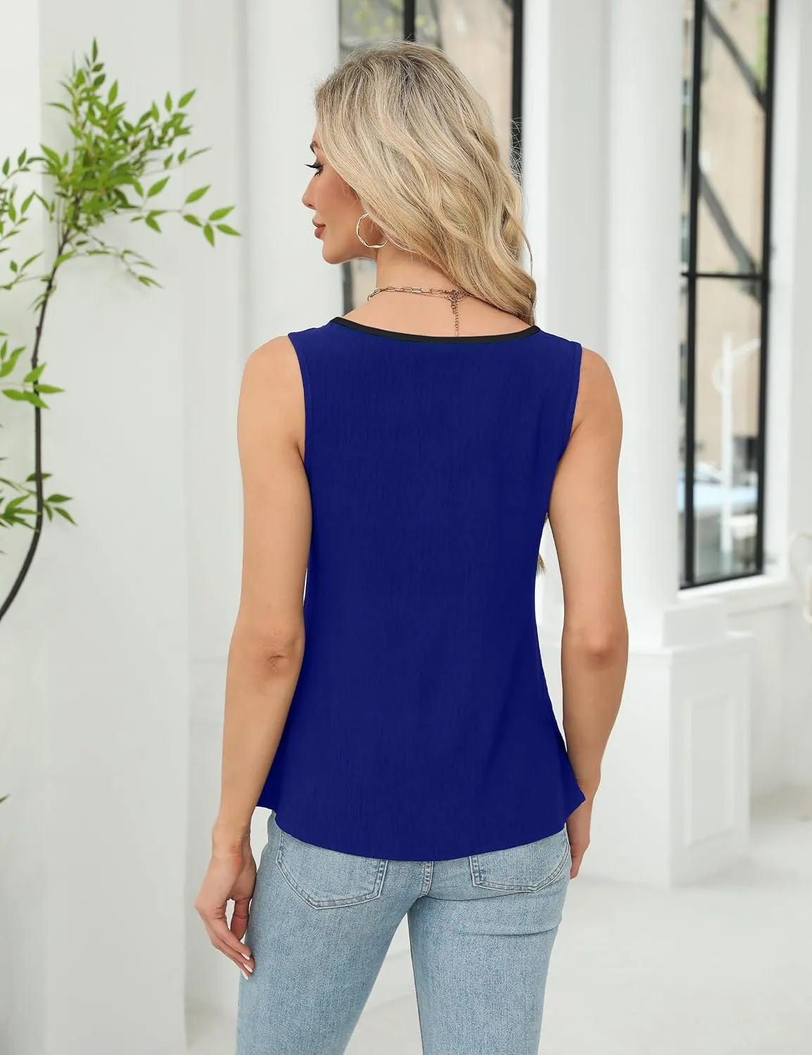 Blooming Jelly Womens Tank Top Summer Business Casual Spring Sleeveless Outfits 2025 Basic Trendy Dressy Work Shirt