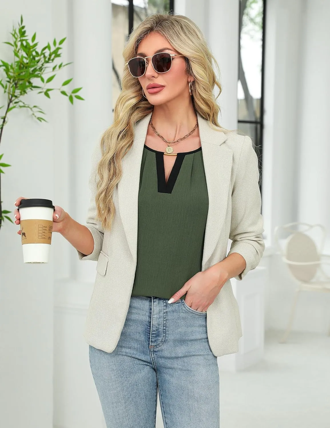 Blooming Jelly Womens Tank Top Summer Business Casual Spring Sleeveless Outfits 2025 Basic Trendy Dressy Work Shirt