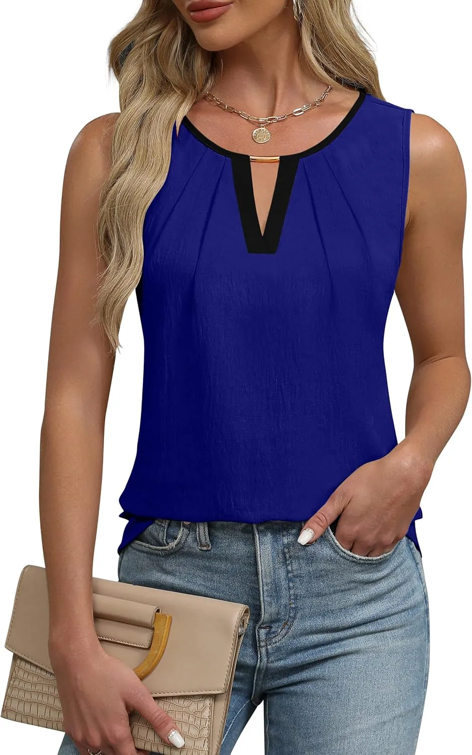 Blooming Jelly Womens Tank Top Summer Business Casual Spring Sleeveless Outfits 2025 Basic Trendy Dressy Work Shirt
