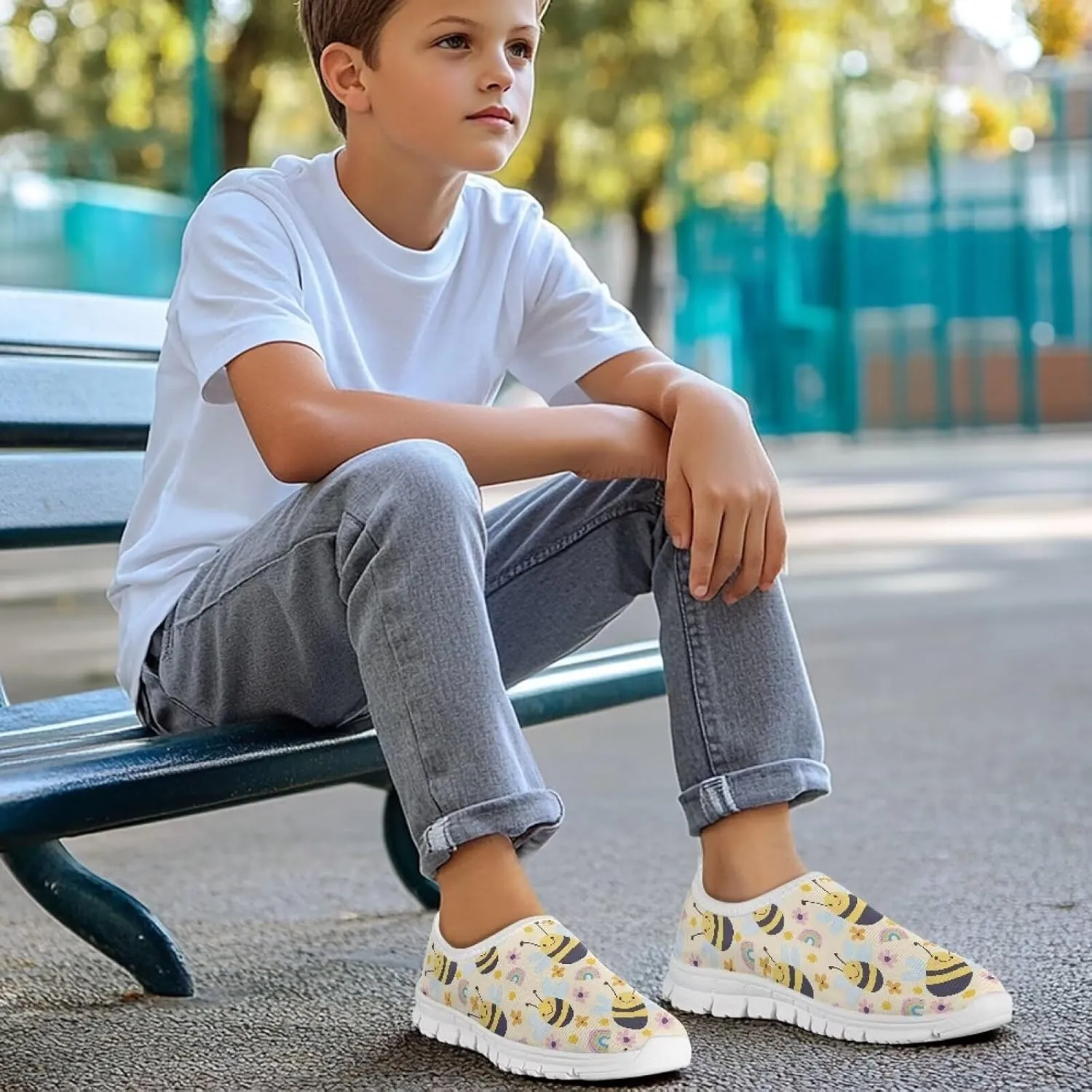 Boys Girls Slip On Casual Shoes Soft Loafers Lightweight Walking Hiking Shoes Non Slip Sport Sneakers for Little Big Kids Size 11-15