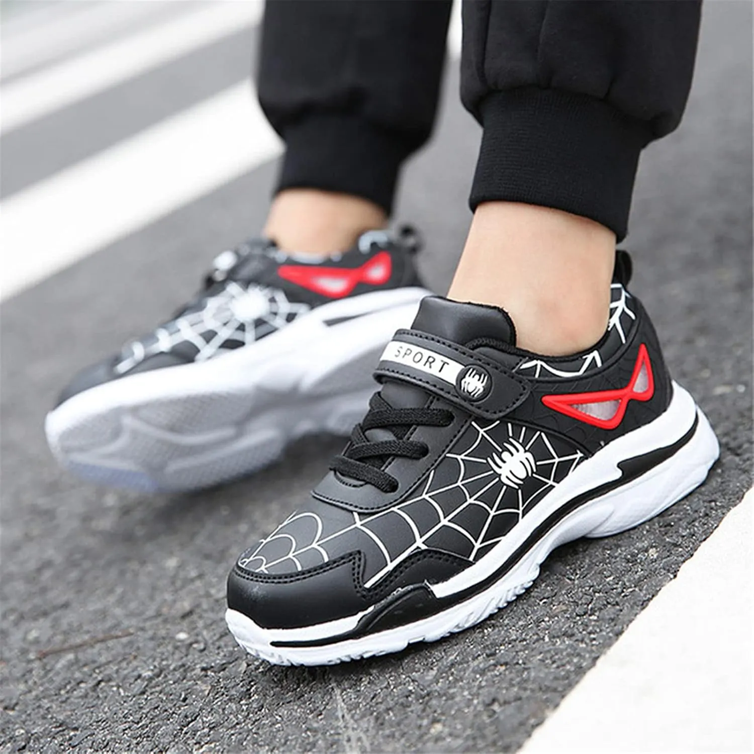 Boys Lightweight Sneakers Leather Kids Toddler Girls Tennis Running Shoes