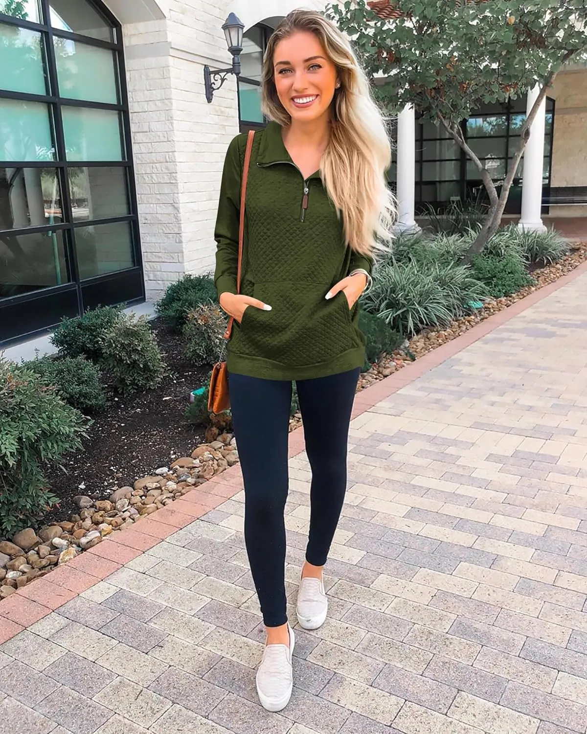 BTFBM Women Fashion Quilted Pattern Lightweight Zipper Long Sleeve Plain Casual Ladies Sweatshirts Pullovers Shirts Tops
