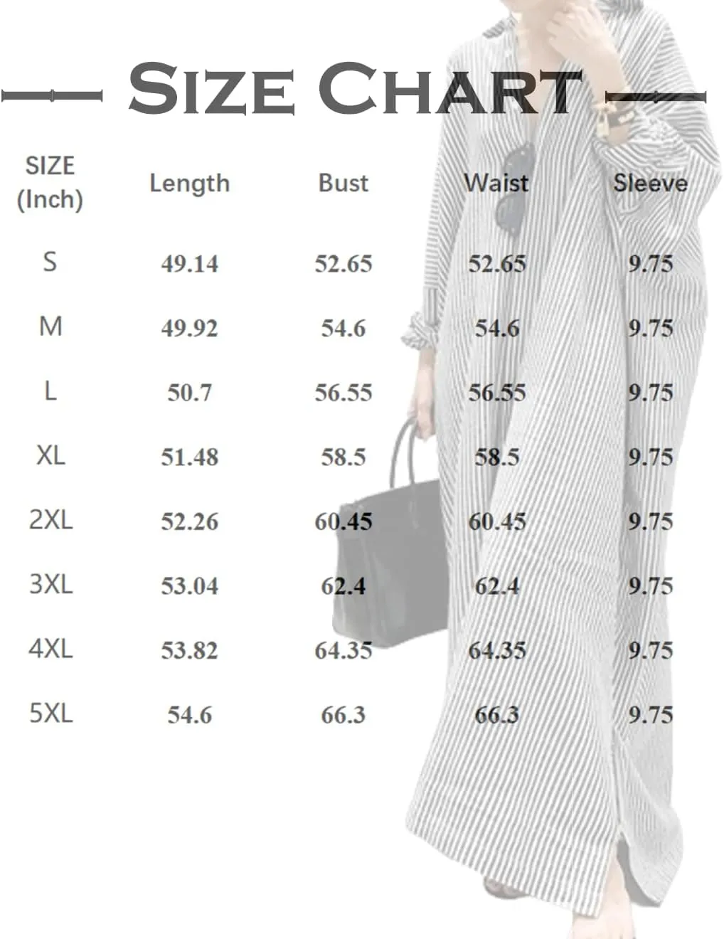 Button Down Shirt Dress for Womens Cotton Linen Long Sleeve Maxi Dress Striped Casual Loose Fit Dress with Pockets