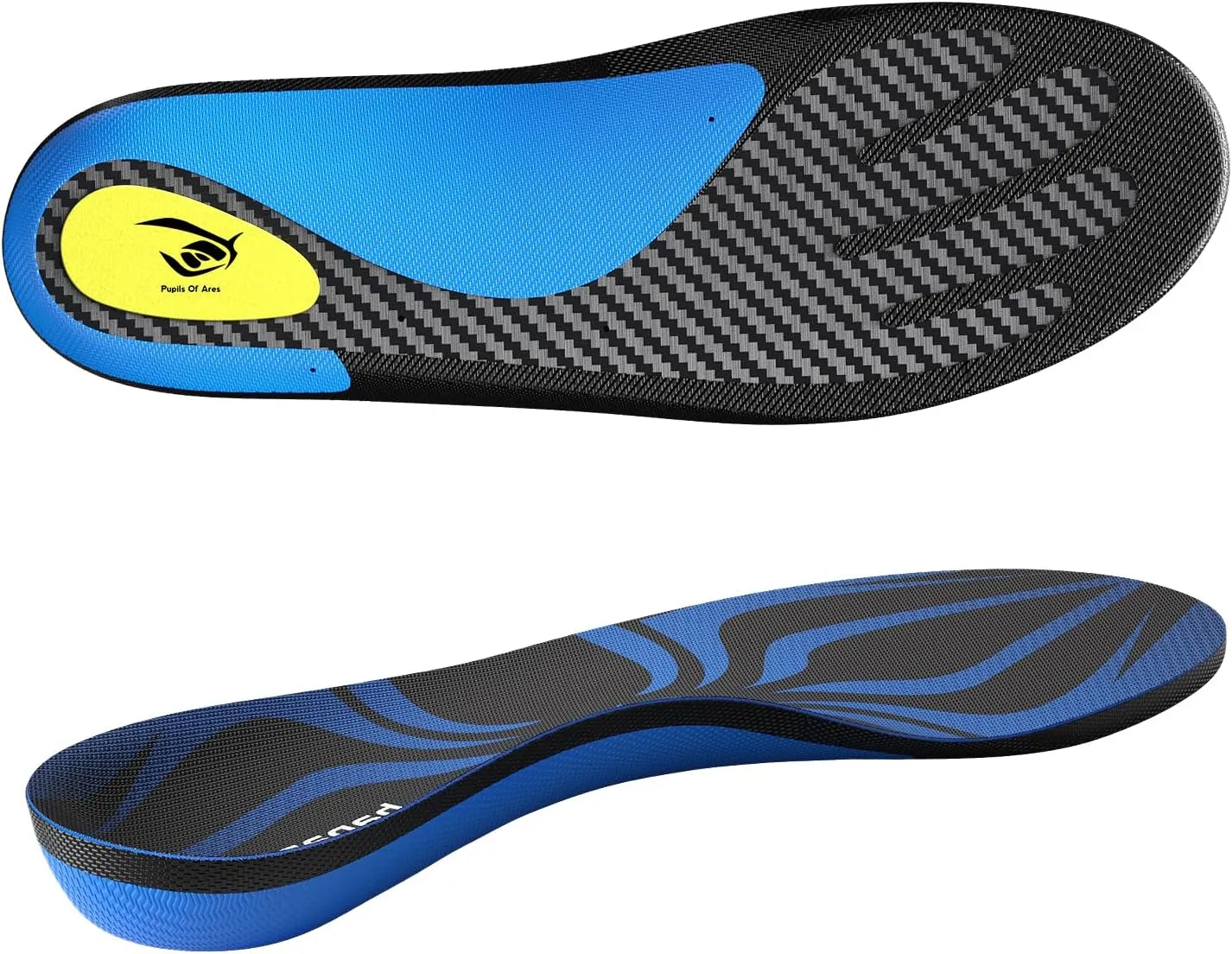 Carbon Fiber Insole with Arch Support for Long Periods of Standing, Jogging, Hiking and Other Outdoor Sports, as Well as a Work Boot Insole. (Blue, M：11.5/12丨W：12.5/13（310mm）)