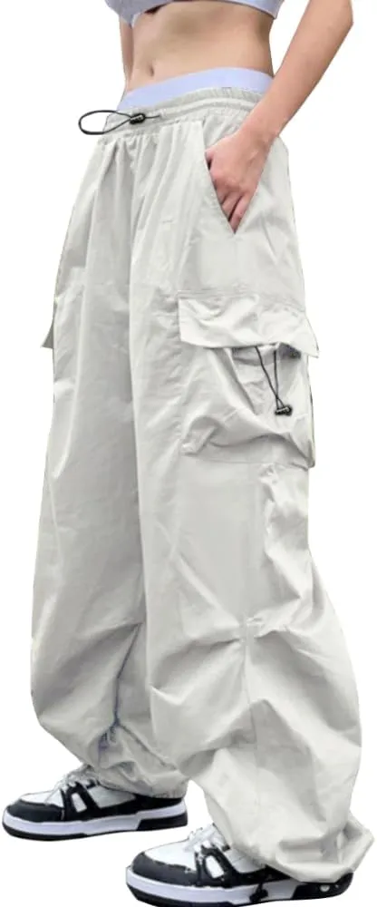 Cargo Pants Women Baggy Parachute Pants Woman Mutil Pockets Loose Fit Y2K Casual Pants for Women