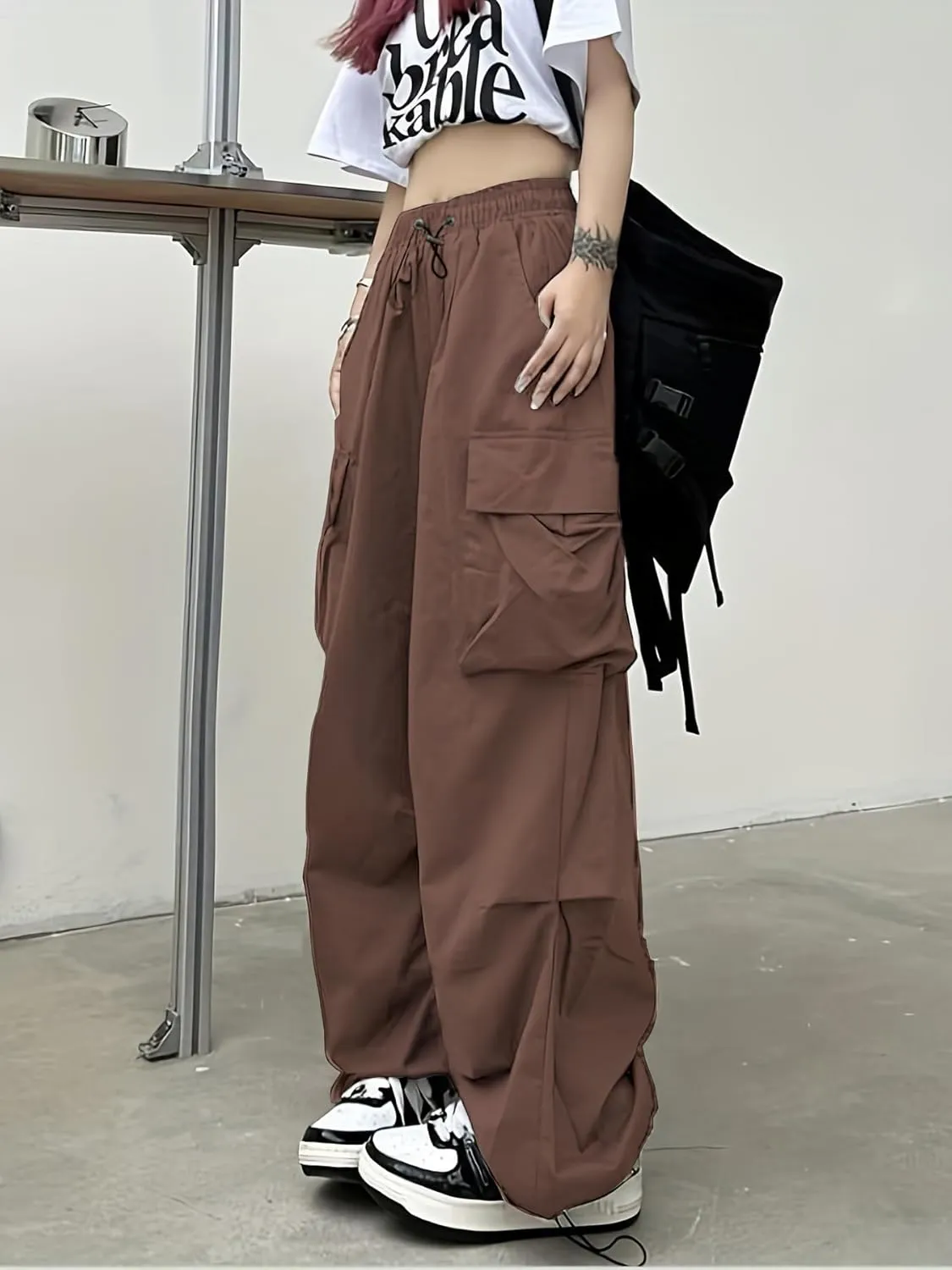 Cargo Pants Women Baggy Parachute Pants Woman Mutil Pockets Loose Fit Y2K Casual Pants for Women