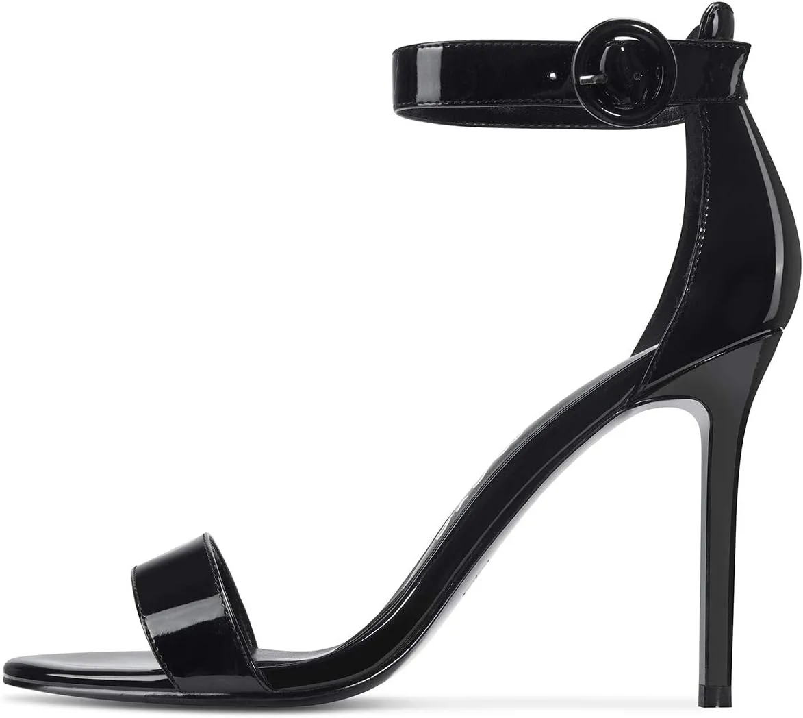 Castamere Womens High Heels Sandals Buckle Ankle Strap Open Toe Basic 10CM Stilettos Sandal